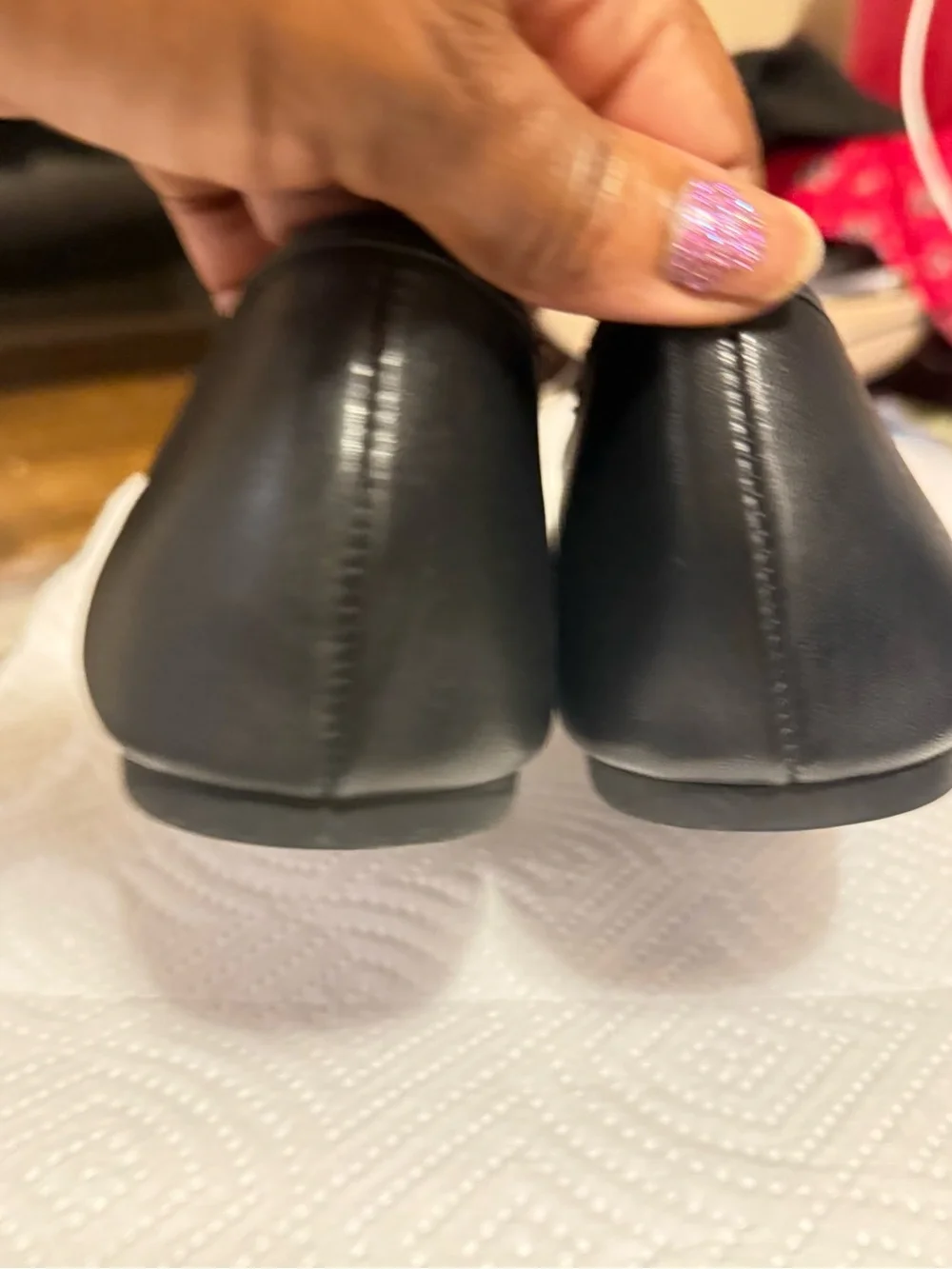 Coach Black Leather Tassel Ballet Flats